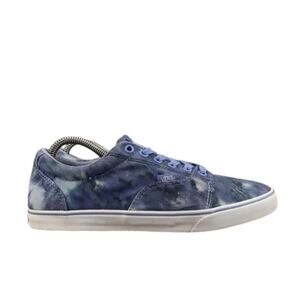 Vans Shoes Womens 8.5 Sneakers Skate Casual Lace Up Low Blue Watercolor Print